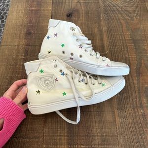 Saint Laurent Women’s Bedford Star-Print High-Top Sneaker!